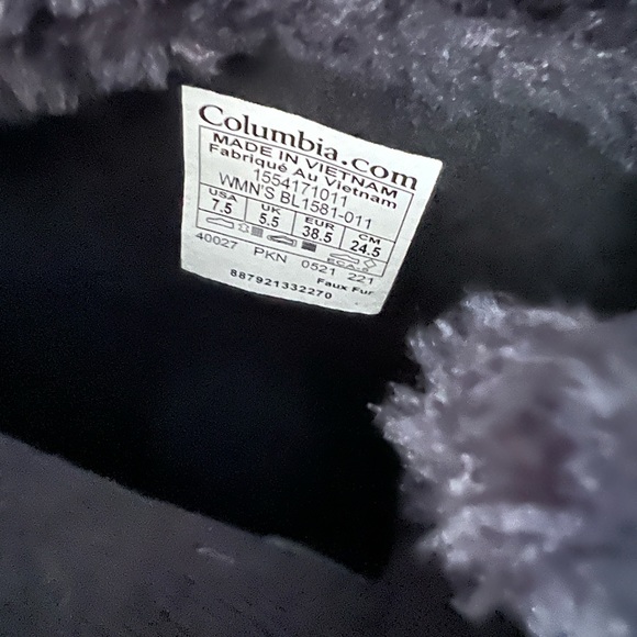 Columbia Ice Maiden I1 waterproof size 7.5 black  BRAND NEW - Picture 9 of 9